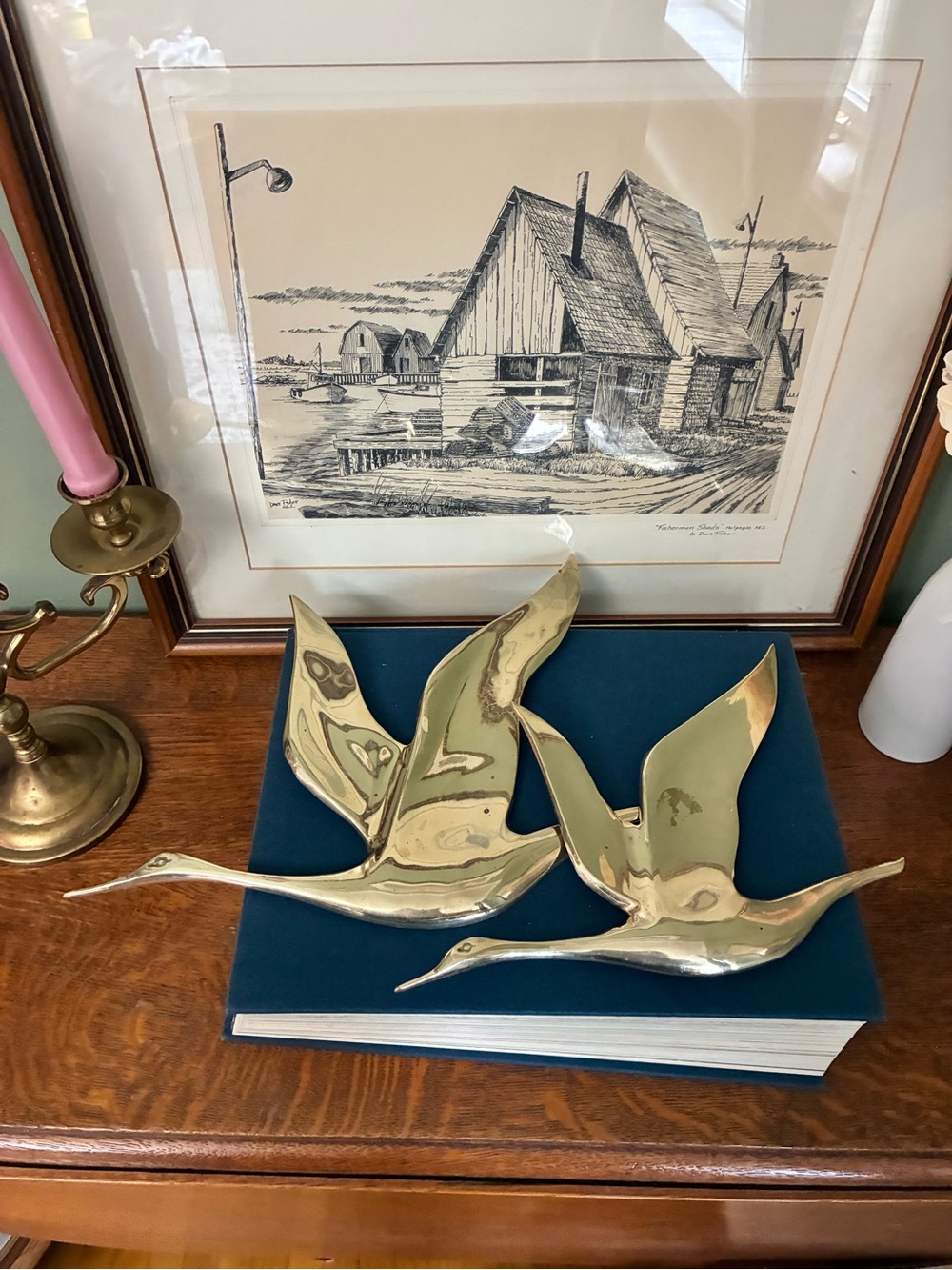 Vintage Brass Flying Birds Wall Decor – Set of 2 | Mid Century
